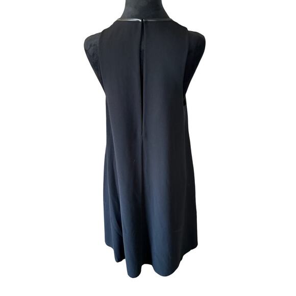 T by Alexander Wang Black Lambskin Leather Trim Shift Dress - Size 4 - Picture 4 of 9